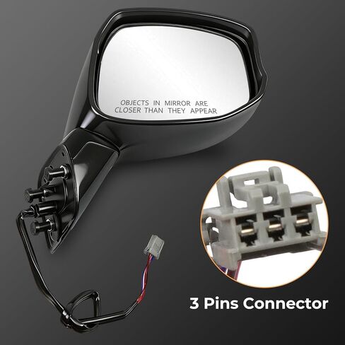 Right passenger Side Mirror compatible with Honda Civic 2012 2013 replace 76202TR0A01 with Power Glass 3 pin Black in Kuwait