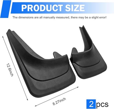 2 PCS Car Mud Flaps, PVC Wider Tire Rear Splash-protection Guard Kit, Waterproof Anti-scratch Fender Trim for All Weather, Universal Protection Accessory for Cars SUVs Trucks (Black) in Saudi Arabia