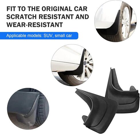 2 PCS Car Mud Flaps, PVC Wider Tire Rear Splash-protection Guard Kit, Waterproof Anti-scratch Fender Trim for All Weather, Universal Protection Accessory for Cars SUVs Trucks (Black) in Saudi Arabia
