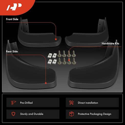 A-Premium Set of 4PCS Mud Flaps Splash Guards Mudguards Mudflaps with Hardware Kits Accessories Compatible with Volvo XC60, 2014-2017, Sport Utility, Front and Rear(Driver & Passenger Sides) in Kuwait