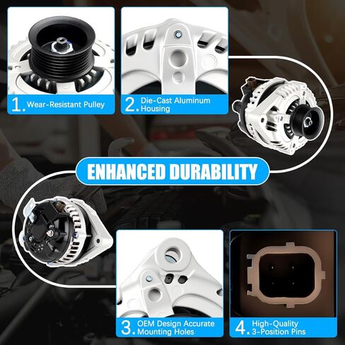 Alternator 11390 Fit for Honda Accord 2008-2012, for Acura TSX 2009-2014 L4 2.4L Automotive Replacement Alternators 104210-5890 11390N 31100-R40-A01 in Kuwait
