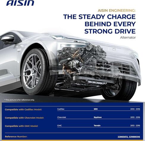 AISIN AFTERMARKET ALTGM-00349 Alternator - Compatible with Chevrolet Equinox, GMC Terrain, Cadillac SRX 2013-2016 - V6 3.6L in Kuwait