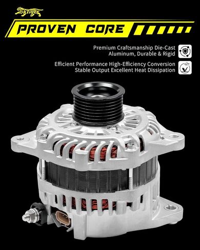 Oktiger Upgraded Alternator for Nissan Pathfinder 2013 2014 2015 2016 2017 3.5L 2.5L, Murano 2015-2017 3.5L, for Infiniti Qx60 2014-2016, Jx35 2013, 150A Clockwise 7-Groove Pulley, OE 23100-3JA1A | Precision CNC castings + die-cast aluminum housing, Pure  in Saudi Arabia