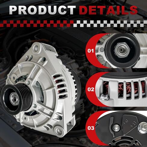 Alternator 12V 115A Compatible With Mercedes-Benz ML320 E320 C280 CLK320 1998-2001/2002 G500 13819N 0101540702 in Kuwait