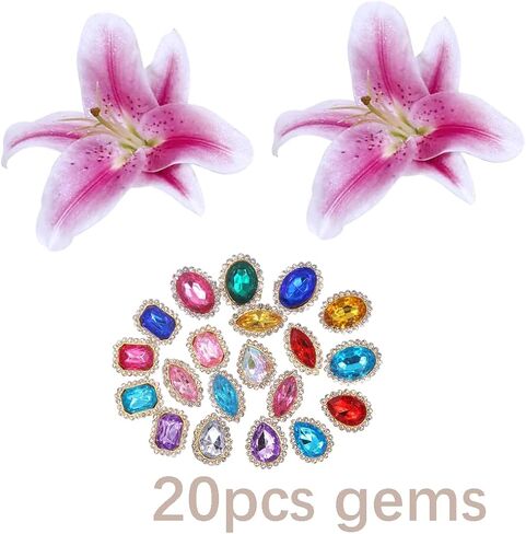 Lily Cake Toppers with Gems Large Artificial Lily Cake Decoration in Kuwait
