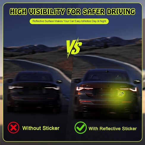 AZY New Driver Sticker Set - 7pc Strong Reflective PVC Stickers for Car, Cute New Driver Warning Decals, Student Driver Stickers, Easy to Apply, Waterproof & Sun-Resistant, Yellow and Black in Saudi Arabia