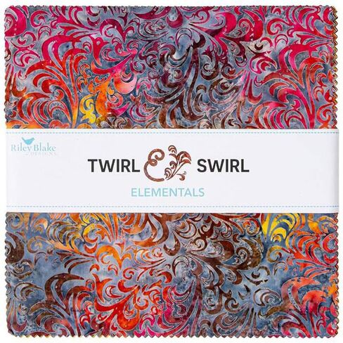 Expressions Batiks Twirl & Swirl Elementals 42 10-inch Squares Layer Cake Riley Blake 10-21901-42 in Kuwait