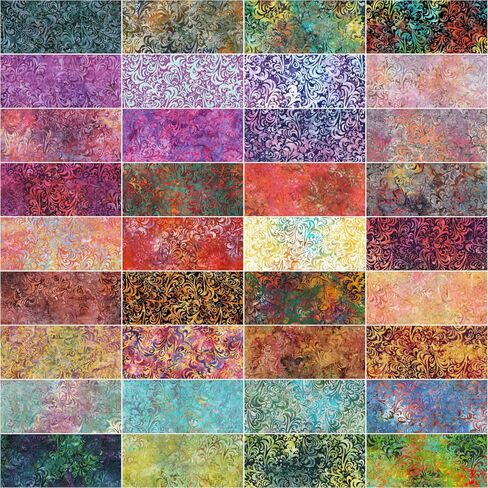 Expressions Batiks Twirl & Swirl Elementals 42 10-inch Squares Layer Cake Riley Blake 10-21901-42 in Kuwait