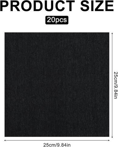 20 Pcs 10 × 10 Inch Black Cotton Fabric Embroidery Fabric Squares Precut Embroidery ClothFabric for Sewing Making Quilts for Craft Lovers in Saudi Arabia