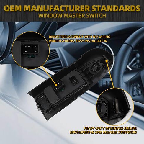 Dasbecan Window Master Switch Assembly Compatible with 2010-2013 Chevy/Chevrolet Silverado GMC Sierra 1500 2500 3500 Without Power Folding Mirror Left Driver Side Replace#22968506 20945129 in Kuwait
