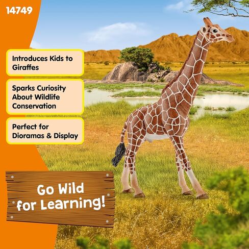 Schleich Wild Life, Animal Figurine, Animal Toys for Boys and Girls 3-8 years old, Male Giraffe, Ages 3+ in Kuwait