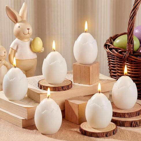 6 Pcs Easter Egg Scented Candles for Spring Table Decorations Creative Ceramic Eggshell Shaped Aromatherapy Candles for DIY Easter Home Decor Birthday Party Gift(Egg,Pastel) in Saudi Arabia