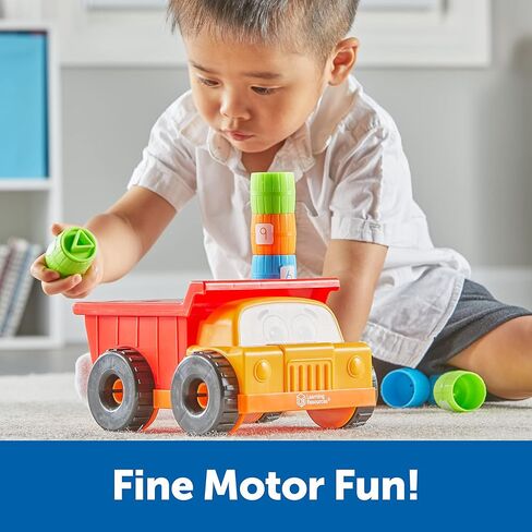Learning Resources Tony the Peg Stacker Dump Truck - 10 Pieces, Ages 18+ Months Fine Motor Skills Toy for Toddlers, Preschool Toys in Kuwait