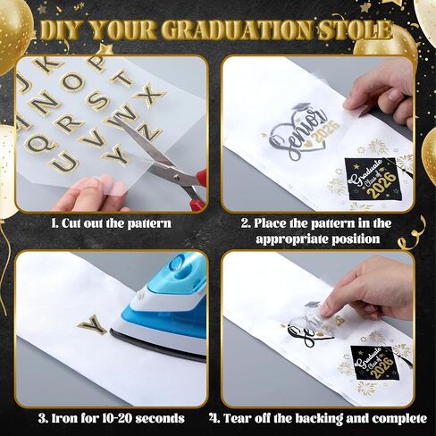 Christian Graduation Stole 2026 Senior White Graduation Sash with 8 Sheets Bible Verse Iron on Transfers Decals DIY Custom Graduate Sash Gift Religious Faith Jesus Class of 2026 Decorations in Saudi Arabia