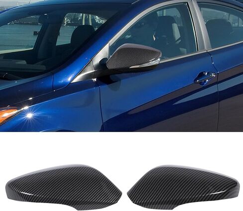 Rearview Mirror Cover Pair Carbon Fiber Look Side Door Mirror Cover Replacement for 2010–2016 with Turn Mirror ABS Protective Left Right Wing Mirror in Kuwait