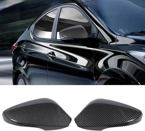 Rearview Mirror Cover Pair Carbon Fiber Look Side Door Mirror Cover Replacement for 2010–2016 with Turn Mirror ABS Protective Left Right Wing Mirror in Kuwait