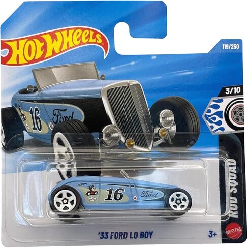 Hot Wheels '33 Ford Lo Boy Blue - Rod Squad 3/10 - JJJ76 - Short Card - Mattel 2026 (119/250) - Vintage Custom Car - Classic Hot Rod - Licensed Model - 1:64 in Kuwait