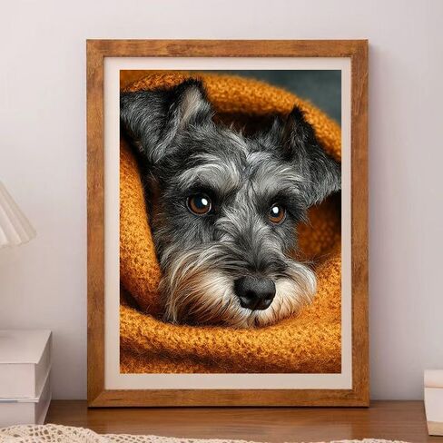 CDYCNXZ Dog Diamond Painting Kits for Adults, Schnauzer DIY 5D Full Drill Diamond Art for Home Leisure and Wall Decor 12x16inch in Saudi Arabia