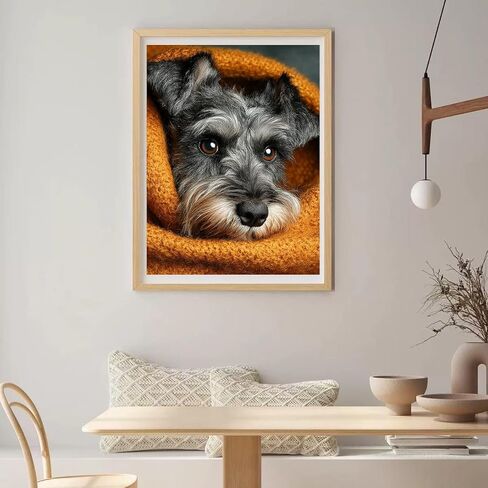 CDYCNXZ Dog Diamond Painting Kits for Adults, Schnauzer DIY 5D Full Drill Diamond Art for Home Leisure and Wall Decor 12x16inch in Saudi Arabia