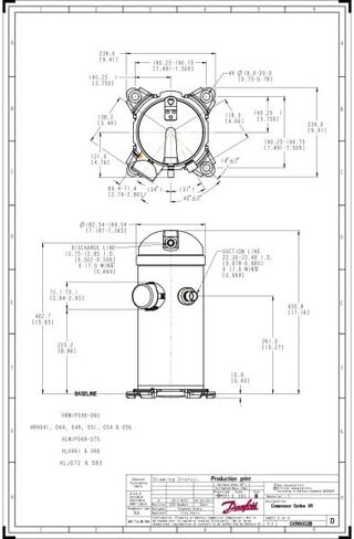Danfoss HRH032U1LP6 2.7 طن 32،000 وحدة حرارية بريطانية / ساعة R410A ضاغط التمرير لتكييف الهواء 208-230 / 1/60 فولت / درجة الحموضة / هرتز التفريغ 1/2 بوصة، الشفط 3/4 بوصة، ODF، زيت PVE 121L1141، 121L1138، 120U3321، 121L8530 in Kuwait