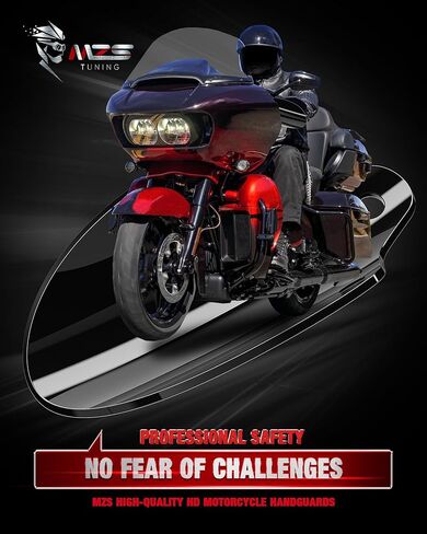 واقيات اليد للدراجات النارية MZS متوافقة مع Road Glide 2021-2023 / Road King 2008-2016 / Low Rider ST 2022-2024، واقيات اليد المتجولة وواقي الرياح باللون الأسود in Kuwait