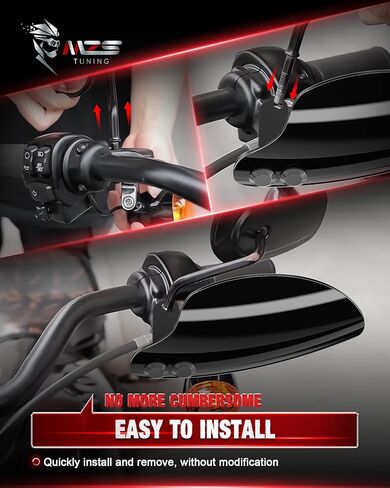 واقيات اليد للدراجات النارية MZS متوافقة مع Road Glide 2021-2023 / Road King 2008-2016 / Low Rider ST 2022-2024، واقيات اليد المتجولة وواقي الرياح باللون الأسود in Kuwait