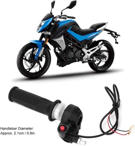 مقابض خانق مع مفتاح إيقاف للدراجة النارية 47cc 49cc، التحكم في الخانق على المقود الأيمن 0.8 بوصة 2.1 سم، كابل سلكين 80 سم، بلاستيك مطاطي in Kuwait