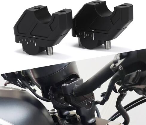 دعامة مشابك لمقود الدراجة النارية متوافقة مع Honda Rebel 500 300 1100 1100T DCT 2017-2023 2024 2025 | طقم محول شريط المقبض CMX300 CMX500 CMX1100 الملحقات (أسود) in Kuwait