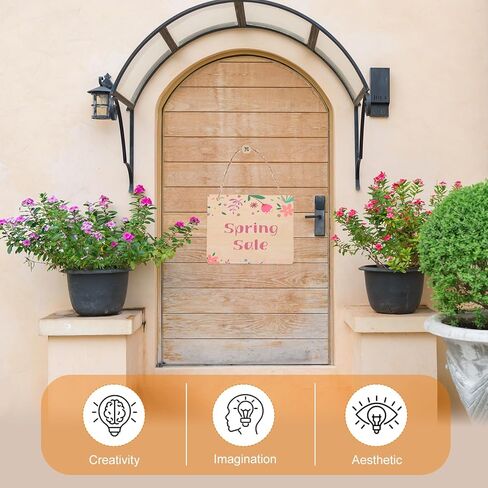 MECCANIXITY علامة خشبية معلقة غير مكتملة فارغة مع الحبال 9 "× 6" لوحات الحرف الخشبية غير المكتملة لوحات خشبية للحرف اليدوية لوحة يدوية حرق نحت ديكور جدار الباب، نمط 6، حزمة من 12 in Kuwait