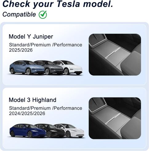 Hidden Under Screen Storage Box for Tesla Model Y(2025-2026) & Model 3 (2024-2026) – Openable Center Console Organizer with Anti-Slip Pad, Tesla Accessories in Saudi Arabia