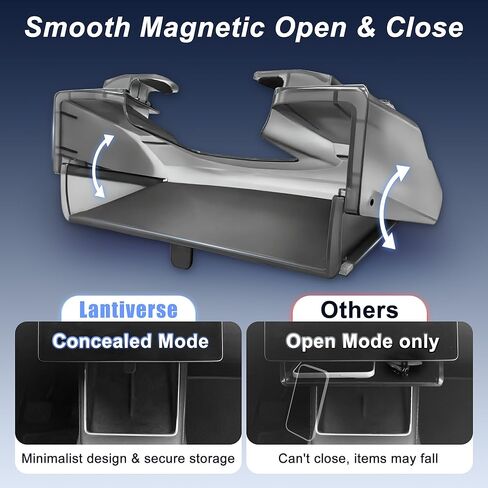 Hidden Under Screen Storage Box for Tesla Model Y(2025-2026) & Model 3 (2024-2026) – Openable Center Console Organizer with Anti-Slip Pad, Tesla Accessories in Saudi Arabia