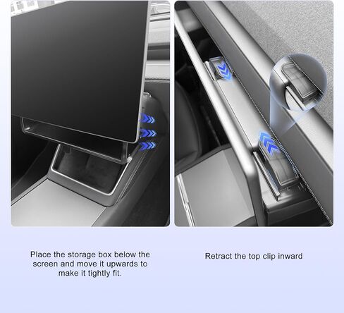 Hidden Under Screen Storage Box for Tesla Model Y(2025-2026) & Model 3 (2024-2026) – Openable Center Console Organizer with Anti-Slip Pad, Tesla Accessories in Saudi Arabia