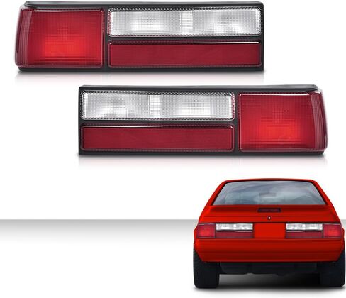 مجموعة مصابيح الذيل، بدون مصابيح، متوافقة مع Ford Mustang LX 1987 1988 1989 1990 1991 1992 1993، مصابيح الفرامل الخلفية زوج يسار/يمين in Kuwait
