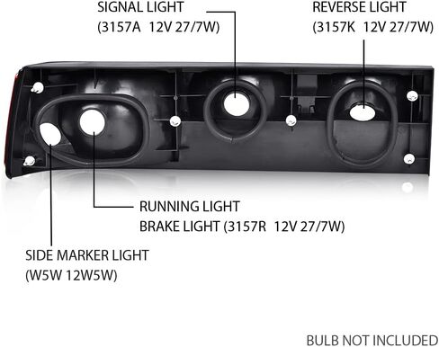 مجموعة مصابيح الذيل، بدون مصابيح، متوافقة مع Ford Mustang LX 1987 1988 1989 1990 1991 1992 1993، مصابيح الفرامل الخلفية زوج يسار/يمين in Kuwait