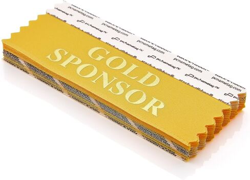 pc/nametag 4 Inch Board Member Gold Foil Badge Ribbons with Adhesive Stick On Name Tag Ribbons for Conferences Meetings Events Trade Shows Pack of 25 in Kuwait