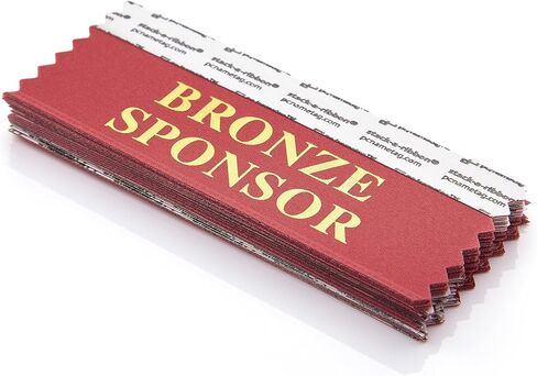 pc/nametag 4 Inch Board Member Gold Foil Badge Ribbons with Adhesive Stick On Name Tag Ribbons for Conferences Meetings Events Trade Shows Pack of 25 in Kuwait