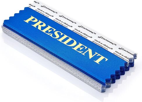 pc/nametag 4 Inch Board Member Gold Foil Badge Ribbons with Adhesive Stick On Name Tag Ribbons for Conferences Meetings Events Trade Shows Pack of 25 in Kuwait