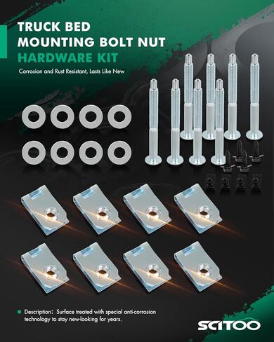 SCITOO Truck Bed Mounting Bolt Nuts Kit 1999-2016 for Ford F250 F350 F450 F550 Super Duty Truck Bed Mounting Hardware Kit 924-311 in Kuwait
