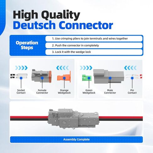 302PCS Deutsch Connector Kit, Hoodutric IP67 Waterproof Electrical Plugs DT 2/3/4/6/8/12 Pin Connectors with 74 Pairs Size 16 Stamped Contacts for Car Truck Boat in Kuwait