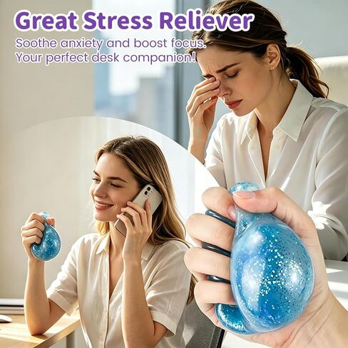 Glitter Dumpling Squishy, with Dumling Mystery Box, Stress Relief Fidget Squeeze Toy for Holiday & Birthday Gifts (Glitter Purple) in Saudi Arabia