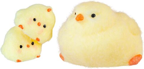 مجموعة عائلة ORB Tabalicious Fluffs TABA Squishy Chick Family (أصفر) - 3 فراخ اسفنجية مع تدفق - ناعمة، لزجة، TABA Squishies - متعة تخفيف التوتر - ألعاب Kawaii الحسية والتململ للأطفال والكبار in Kuwait