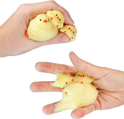 مجموعة عائلة ORB Tabalicious Fluffs TABA Squishy Chick Family (أصفر) - 3 فراخ اسفنجية مع تدفق - ناعمة، لزجة، TABA Squishies - متعة تخفيف التوتر - ألعاب Kawaii الحسية والتململ للأطفال والكبار in Kuwait