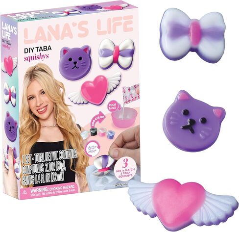 مجموعة Lana's Life DIY TABA Squishy Kit V1 - مجموعة حرفية للأطفال - اصنع ألعاب TABA الإسفنجية المستوحاة من Lana - تتضمن قالب السيليكون والمزيج والألوان والمزيد لصناعة إسفنجات لطيفة - الكل في مجموعة واحدة in Kuwait