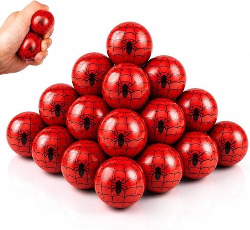 24 Pieces Spider Stress Balls Birthday Party Favors Anxiety Relief Fidget Toys Game Party Decorations Classroom Gifts Prizes for Student Red in Kuwait