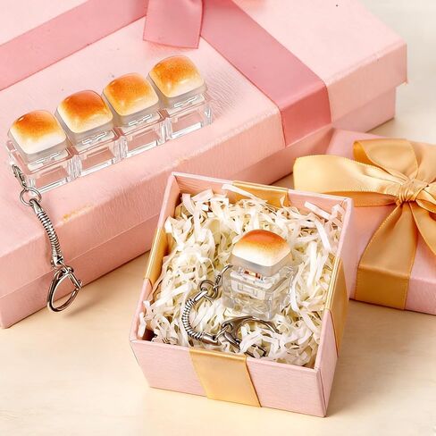 2 Pack Keyboard Fidget Toy Bread Shape Fidget Clicker Keychain Cute Quiet Keyboard Toys 4-in-1 Button Novelty Finger Clicker Toys for Adults Work Travel Office Home Women Men Gifts Backpack Accessory in Saudi Arabia