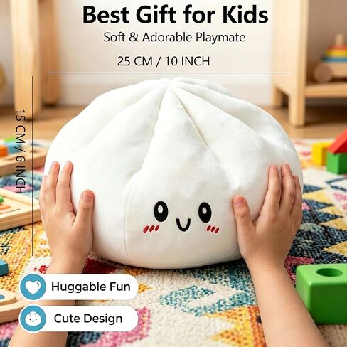 Glitter Dumpling Soft Toy, Surprise Box Slow Rebound Stress Relief Toy, Squeeze Sensory Fidget Toy, Stretchy Decompression Desk Toy with Food Steamer for Kids and Adults (10in Plush Pillow) in Saudi Arabia