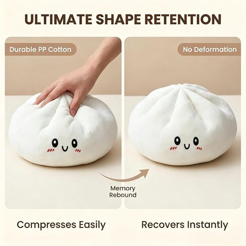 Glitter Dumpling Soft Toy, Surprise Box Slow Rebound Stress Relief Toy, Squeeze Sensory Fidget Toy, Stretchy Decompression Desk Toy with Food Steamer for Kids and Adults (10in Plush Pillow) in Saudi Arabia
