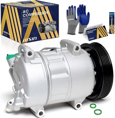 AISIN AFTERMARKET ACCH-00890 Air Conditioner AC Compressor - Compatible with Honda Pilot 2019-2022, Passport 2019-2023, Ridgeline 2020-2023, Acura MDX 2019-2020 - with 6-Pulley Groove, with Clutch in Kuwait