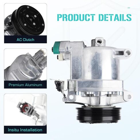 AC Compressor with A/C Clutch Fits for Subaru Impreza 2.5L 2008-2014, Forester 2.5L 2008-2013 (Forester only H4 Turbocharged), WRX STI 2.5 2015-2019, Air Condition automotive replacement, CO 11227C in Kuwait
