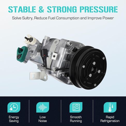 AC Compressor with A/C Clutch Fits for Subaru Impreza 2.5L 2008-2014, Forester 2.5L 2008-2013 (Forester only H4 Turbocharged), WRX STI 2.5 2015-2019, Air Condition automotive replacement, CO 11227C in Kuwait